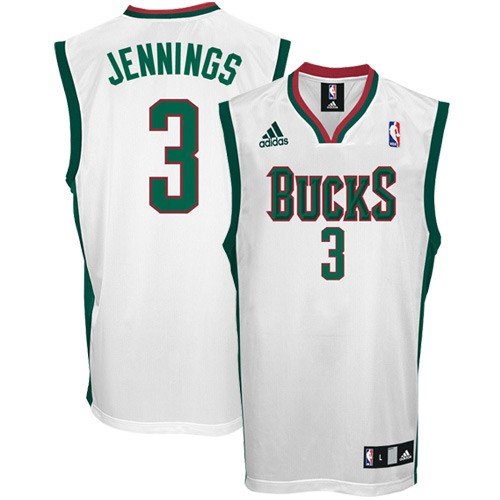 Adidas Milwaukee Bucks Brandon Jennings Replica Home Jersey Extra Large