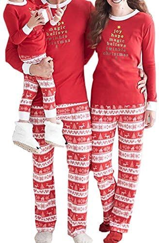 JBY Christmas Kids Mom Dad Two Piece Striped Matching Family Pajama Set Sleepwear