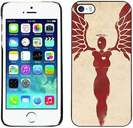 All Phone Most Case / Hard PC Metal piece Shell Slim Cover Protective Case for Apple Iphone 5 / 5S Angel Heart Blood Wings Feathers