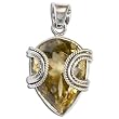 Pendants with Chain Silver Citrin Gem Jewelry 1.25 inches
