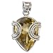 Handcrafted Artisan Jewelry Pendants with Chain Silver Citrin Gem 1.25 inches