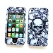 Apple iPhone 4 & 4S Rubberized Snap-On Protector Hard Case Image Cover "Skullerific" Design