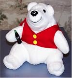 Coca~Cola Bean Bag Polar Bear in McDonald's Restarant Shirt, Holds Coke Bottle