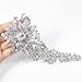 EVER FAITH® Bridal Silver-Tone 7.6 Inch Flower Leaf Brooch Clear Austrian Crystal