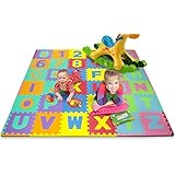 Matney&reg; Foam Mat of Alphabet and Number Puzzle Pieces with Borders Included- Great for Kids to Learn and Play - 36 Tile Pieces