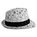 51PEleVLLSL. AA75  GREY FEDORA WITH BLACK FLORAL STITCHING