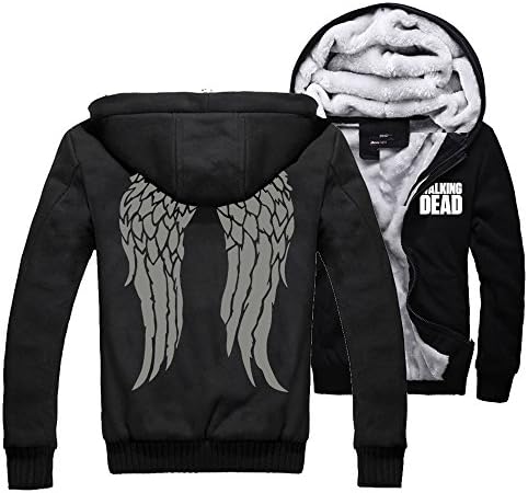 The Walking Dead Zip Hoody Sweatshirt Daryl Dixion Thick Warm Jacket Coats (Large)
