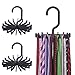 KIMIANDY 3 Pack Tie Rack Hanger Holder Hooks Organizer for Mens, 360 Degree Rotating tie Racks,Black