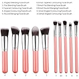 Syeer 10pcs Set Premium Synthetic Cosmetics Blending Blush Makeup Brushes Pink