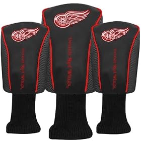 Detroit Red Wings Black 3-Pack Golf Club Headcovers