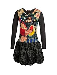 Girls General Print Bubble Dress Long Sleeves Cotton/Viscose  Dress