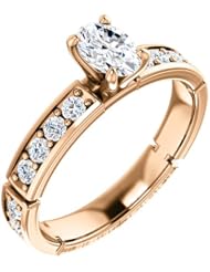 18K Rose Gold Oval Cut Diamond Ring -- LIFETIME WARRANTY