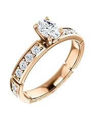 14K Rose Gold Oval Cut Diamond Ring -- LIFETIME WARRANTY