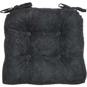 Black Suede Tie-Back Chair Cushion