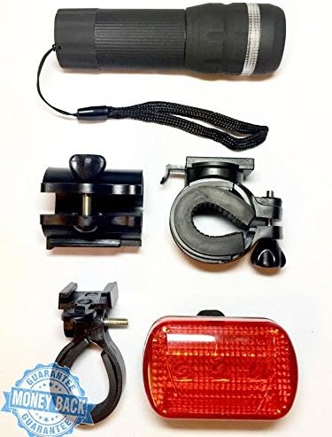 Axsyon Bike Light Set - Cycling Accessories - LED - Bright White Head Light - Red Tail Light - Bicycle Safety - Battery Operated - Innovative Functions - Tools - Front - Rear - Mount - Best Deal - Money Back Guarantee