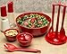 Zak Designs Confetti 16 oz. Plastic Soup Bowl, Red, 6 piece set