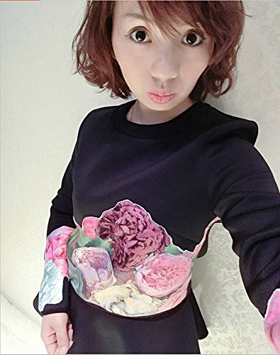 ツーピース セットアップ キュロット ミニ トレーナー セット 花柄 コート アウター ワイルド エレガンス キュート カジュアル パーティ ２次会 レディース 秋物 冬物 可愛いスカーフ付き R248