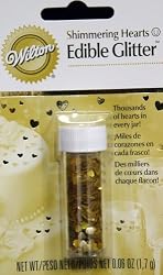 WILTON GOLD HEARTS EDIBLE GLITTER 703-203