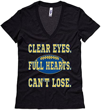 Moment Gear Women's Clear Eyes. Full Hearts. Can't Lose. V Neck Large Black
