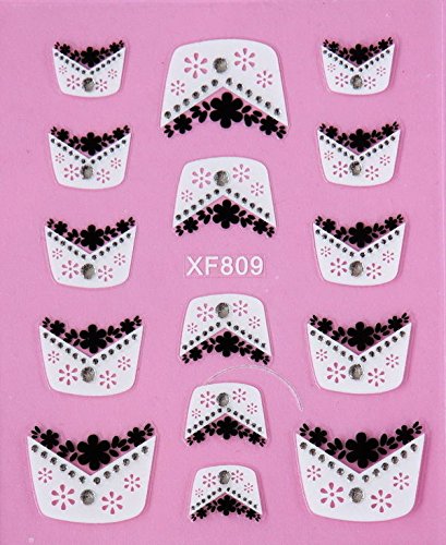 Full Nail Wraps Foils Stickers Art Decals Glitter Foil Transfers 3D French Lace