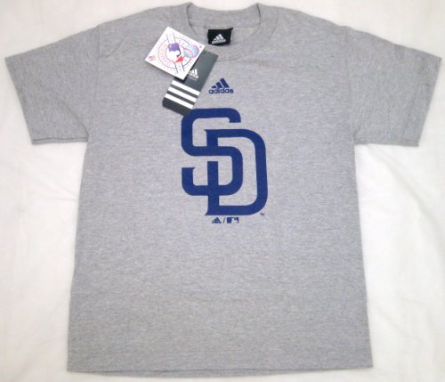 MLB Adidas San Diego Padres Youth Small Size 8 T-shirt Team Logo Gray