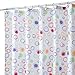 iDesign Fabric Doodle Shower Curtain for Master, Guest, Kids', College Dorm Bathroom, 72