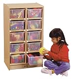 10 Tray Mobile Storage With Clear Trays - School & Play Furniture