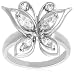 Sterling Silver Cubic Zirconia Butterfly Ring