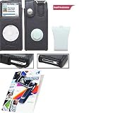 Black Leather Case for Apple Ipod Nano + Screen Protector Ipod Nano LCD Protective-film
