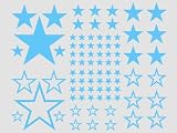Produkt-Bild: Wandbild Wandsticker 82 Sterne -silber90