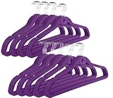 50 Glamour Girl Velvet Slimline Cascade/Cascading Hangers- Purple Velvet Set of 50 Universal Hangers