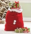 Velvet Santa's Gift Sack with Cord Drawstring