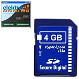 Produkt-Bild: 4 GB SD Card HyperSpeed (4GB SD Karte 133x) + ELEKTROWA-SOFTWARE Speicherkarte f&uuml;r Kodak C813