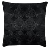Victoria Classics Circle Line 20-Inch by 20-Inch Feather Down Fill Pillow, Black