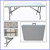 Folding Tables UK 6FT Folding Table, Extra Strength, 400KG Load Capacity with Securing Pins, 2 Year Guarantee