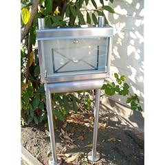 Edelstahl Standbriefkasten mit Zeitungsfach