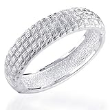 Sterling Silver Fancy Hard Bangle 7