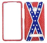 HTC EVO Full Diamond Crystal, Rebel Flag Hard Case/Cover/Faceplate/Snap On/ ....