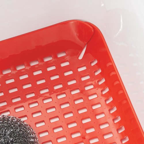 InterDesign Contour Kitchen Sink Protector Mat, Red Home Garden Dining