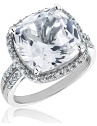 Sterling Silver Created White Sapphire Ring