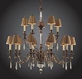 IMAGE OF ELK LIGHTING 2466/10+5 - 10+5 LIGHT BURN GOLD LEAF FINISH CHANDELIER