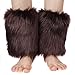 Ecosco Faux Fur Wrist Cuffs Warmer Cover Furry Leg Warmer Costume Set (20cm-Leopard)