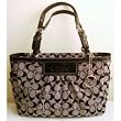 Coach Signature E/W Gallery Book Bag Tote Purse 14281 Black White