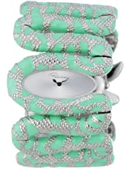 Roberto Cavalli Cleopatra Stainless Steel Green Enamel Bangle Watch R7253195535
