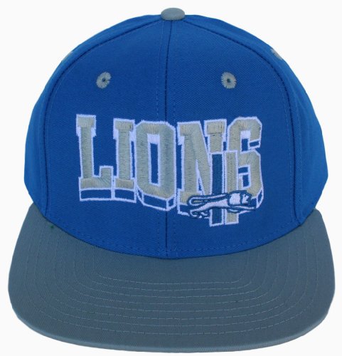 Detroit Lions Two Tone Sky/Grey Wave Script Snapback Adjustable Flatbill Hat