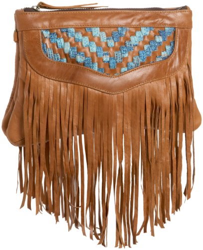 Cleobella Mini Brixie Weave Ikat Convertible Clutch Turquoise Tan 