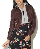 Wet Seal Women's Faux Leather Jacket With Hoodie