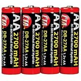 CTA Digital DB-27AA 4-pack AA 2700 Mah Nimh Rechargeable Battery