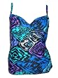 Womens Coco Reef REgular and Plus Size Tankini Swimsuit Top, Separates Swimwear, C, D and DD cup, 32-38 Purple/blue/teal