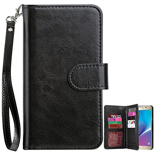 Galaxy Note 5 Case, Note 5 Case,BENTOBEN Note 5 Wallet Case Book Fold PU Leather Galaxy Note 5 Cover Flip Cover with 9 Card Holder Pockets for ID, Credit Cards Cash Flip Case for Samsung Note 5 Black